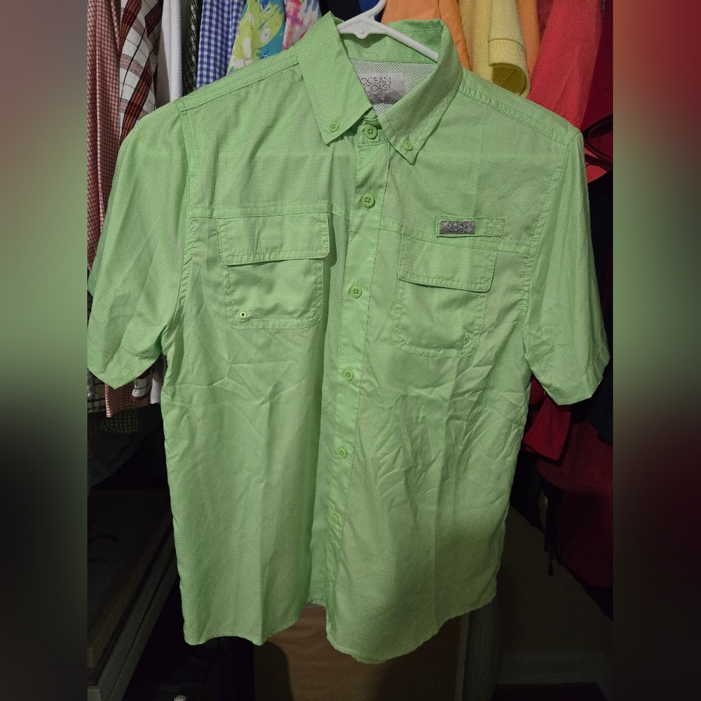 Boy's Green Button Down Shirt